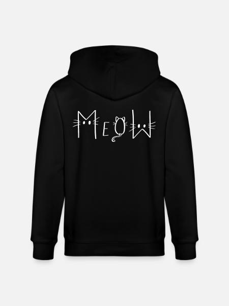 MEOW - meow cats - Stanley/Stella CULTIVATOR Unisex Organic Hooded Jacket - black