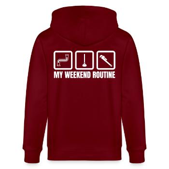 Installer Weekend - Stanley/Stella CULTIVATOR  Unisex Organic Hooded Jacket - burgundy - Back - Anna (173cm)