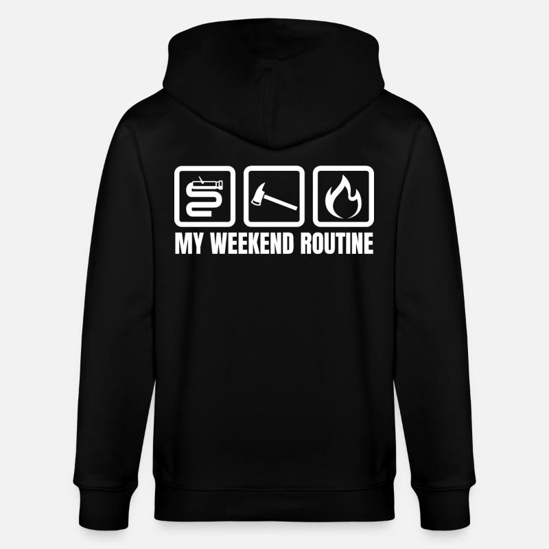 Wochenendroutine Feuerwehr - Stanley/Stella Unisex Bio-Kapuzenjacke CULTIVATOR  - Schwarz