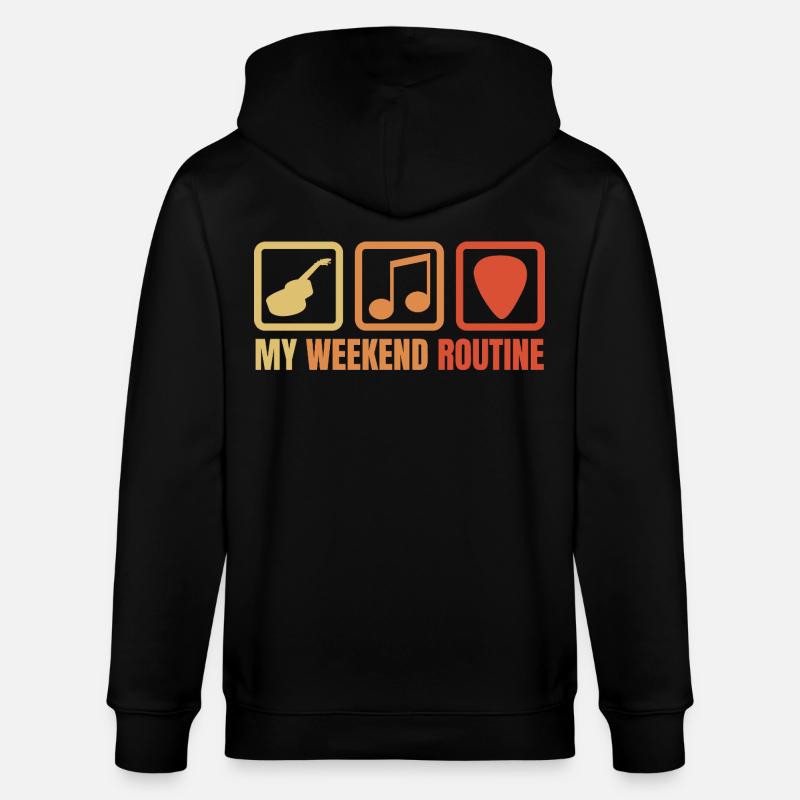 Routine du week-end guitariste - Veste à capuche bio CULTIVATOR Stanley/Stella Unisexe - noir