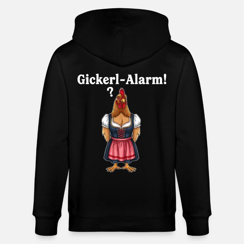 Gickerl-Alarm ! - Stanley/Stella Unisex Bio-Kapuzenjacke CULTIVATOR - Schwarz