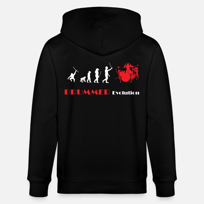 DRUMMER Evolution rot - Stanley/Stella Unisex Bio-Kapuzenjacke CULTIVATOR  - Schwarz