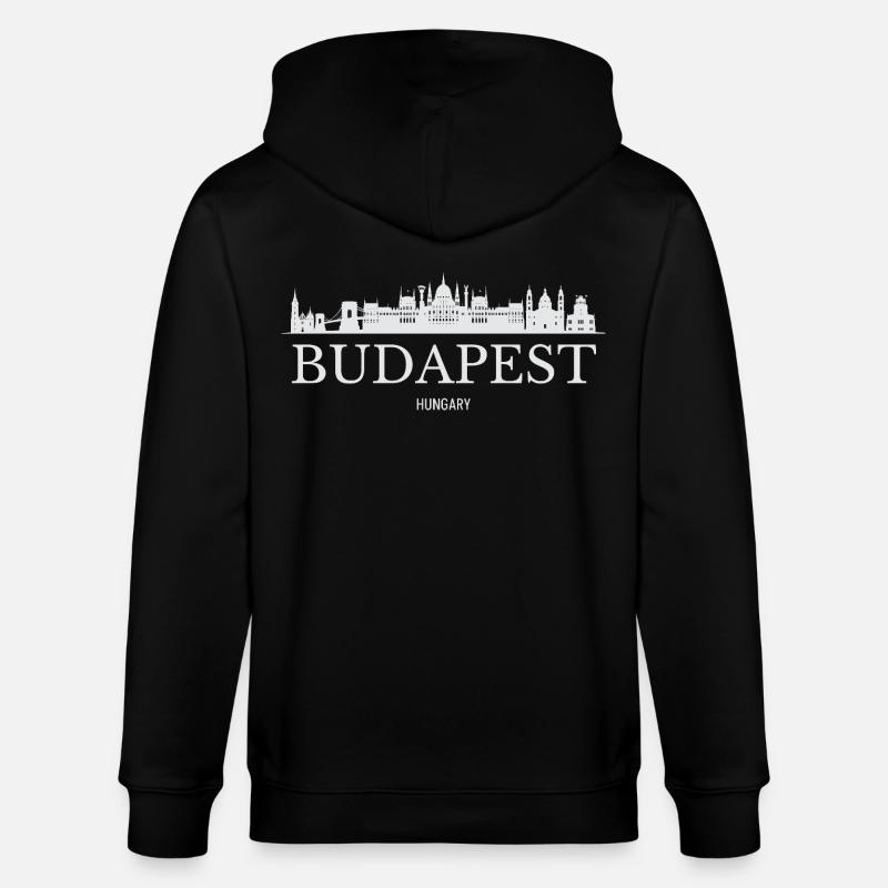 Budapester Skyline, Budapest, Ungarn - Stanley/Stella Unisex Bio-Kapuzenjacke CULTIVATOR  - Schwarz
