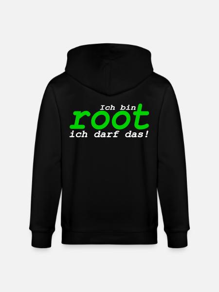 Ich bin root ich darf das - Stanley/Stella Unisex Bio-Kapuzenjacke CULTIVATOR  - Schwarz