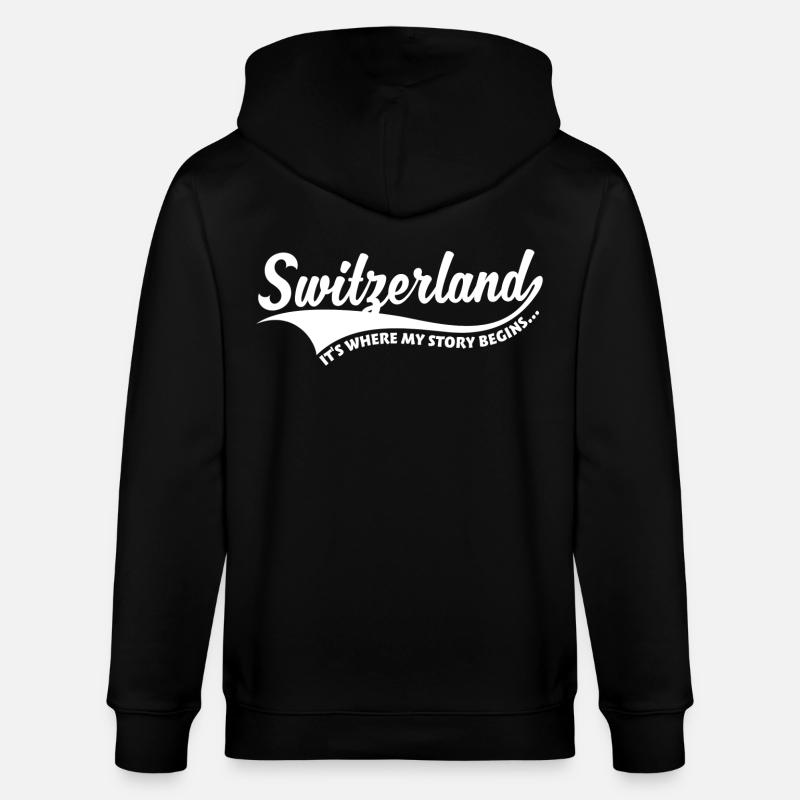 Schweiz Geschichte - Stanley/Stella Unisex Bio-Kapuzenjacke CULTIVATOR  - Schwarz