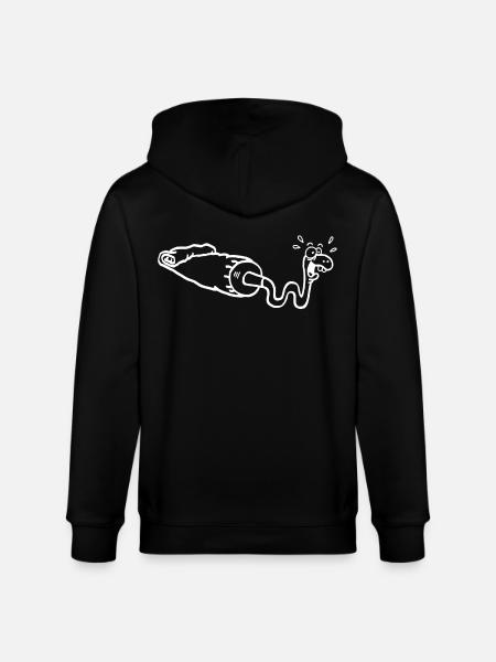 White snake and gouache tube - Stanley/Stella CULTIVATOR Unisex Organic Hooded Jacket - black
