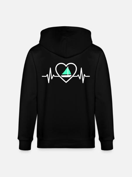 Cœur Voile – Passion Bateau - Stanley/Stella CULTIVATOR  Unisex Organic Hooded Jacket - black