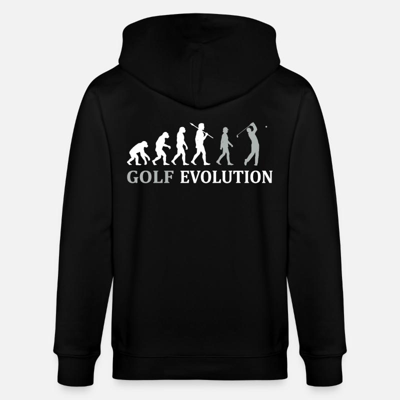 Golf Evolution – Das perfekte Golfer Geschenk - Stanley/Stella Unisex Bio-Kapuzenjacke CULTIVATOR - Schwarz