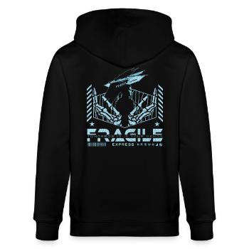 Futuristic Tech Design - Stanley/Stella CULTIVATOR  Unisex Organic Hooded Jacket - black - Back - Anna (173cm)