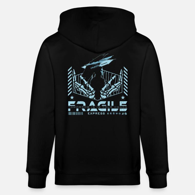 Futuristic Tech Design - Stanley/Stella CULTIVATOR  Unisex Organic Hooded Jacket - black