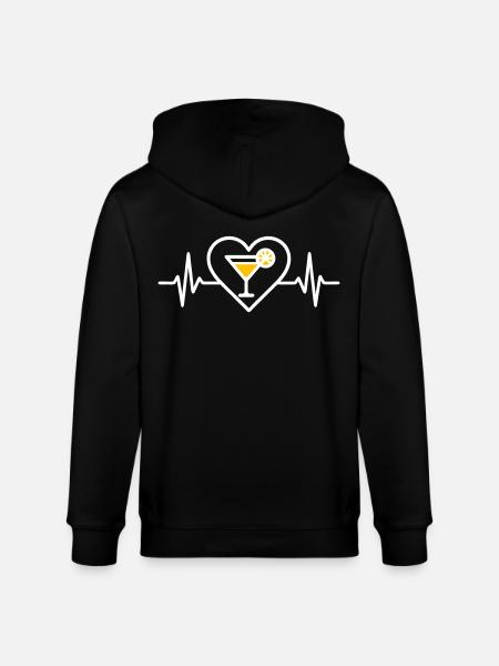 Herz-Cocktail-Aperitif-Getränk - Stanley/Stella Unisex Bio-Kapuzenjacke CULTIVATOR  - Schwarz