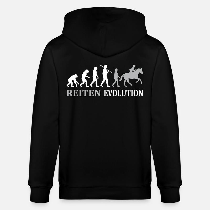 Reiten Evolution – Vom Affen zum Reiter - Stanley/Stella Unisex Bio-Kapuzenjacke CULTIVATOR - Schwarz