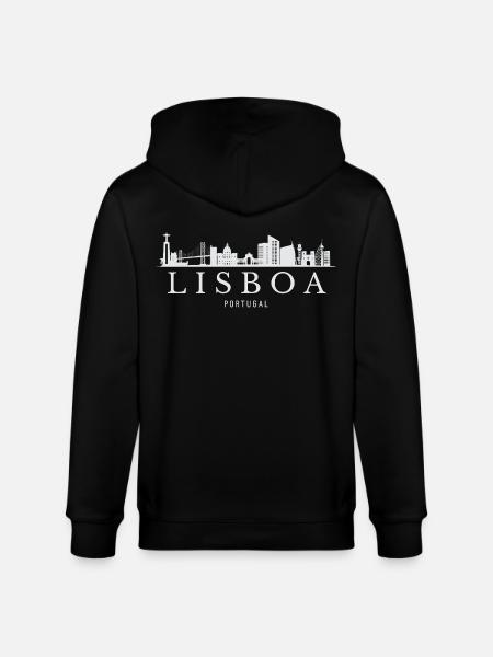 Lisbon Portugal, Lisbon's skyline - Stanley/Stella CULTIVATOR Unisex Organic Hooded Jacket - black