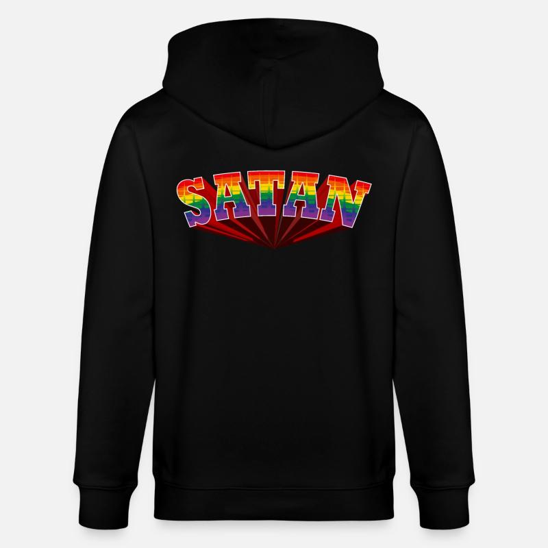 Satan Regenbogen Text - Stanley/Stella Unisex Bio-Kapuzenjacke CULTIVATOR  - Schwarz