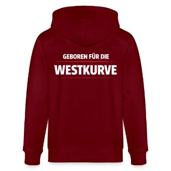 Né pour le Westkurve - Veste à capuche bio CULTIVATOR Stanley/Stella Unisexe - bordeaux - Dos - Anna (173cm)