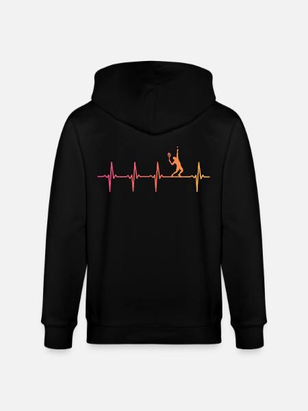 Tennis Sunset Heartbeat Tennis Player - Stanley/Stella CULTIVATOR Unisex Organic Hooded Jacket - black