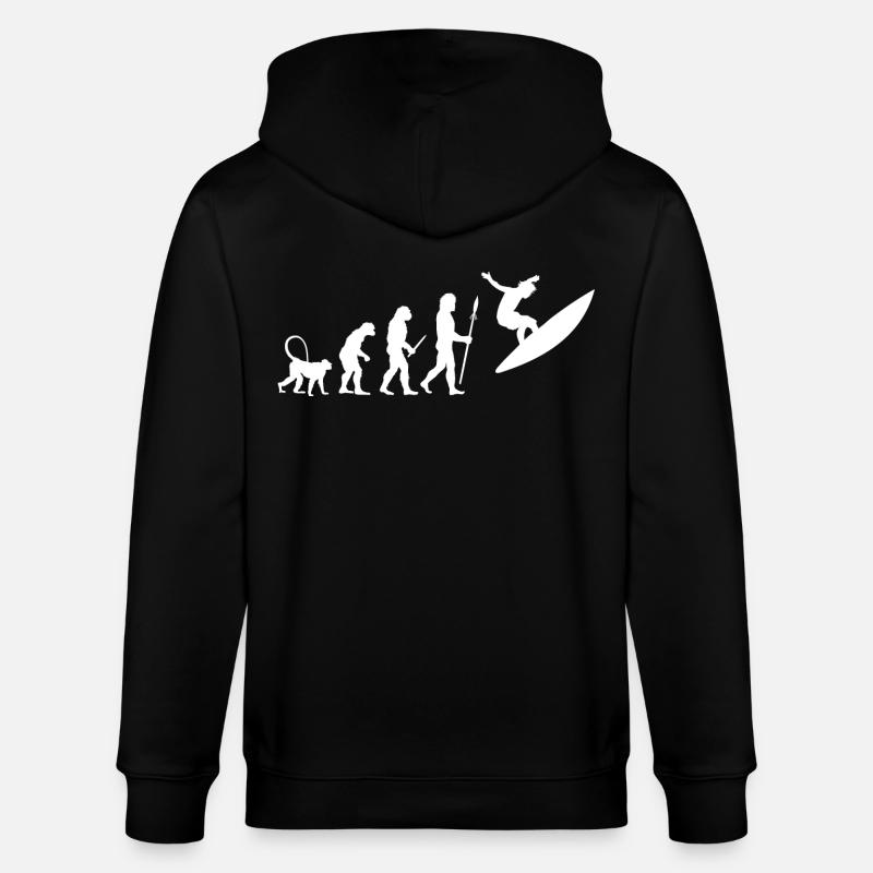 Évolution du surf - Veste à capuche bio CULTIVATOR Stanley/Stella Unisexe - noir