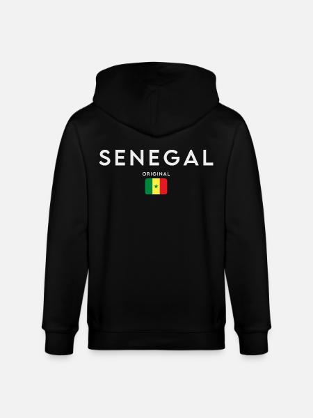 Senegalese flag, Senegalese pride - Stanley/Stella CULTIVATOR Unisex Organic Hooded Jacket - black