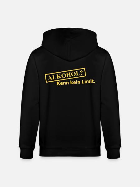 Alkohol? Kenn kein Limit - Stanley/Stella Unisex Bio-Kapuzenjacke CULTIVATOR - Schwarz