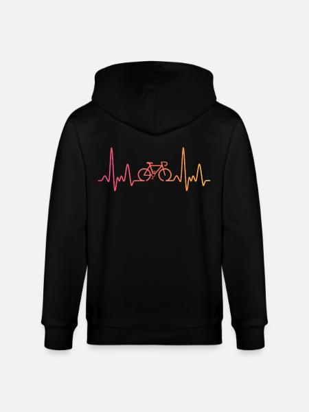 Sunset Cycling Heartbeat Cycling - Stanley/Stella CULTIVATOR Unisex Organic Hooded Jacket - black