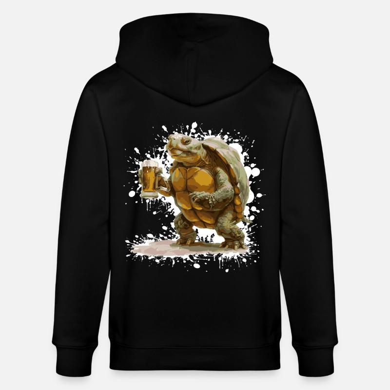 Turtle Beer Funny - Stanley/Stella CULTIVATOR  Unisex Organic Hooded Jacket - black