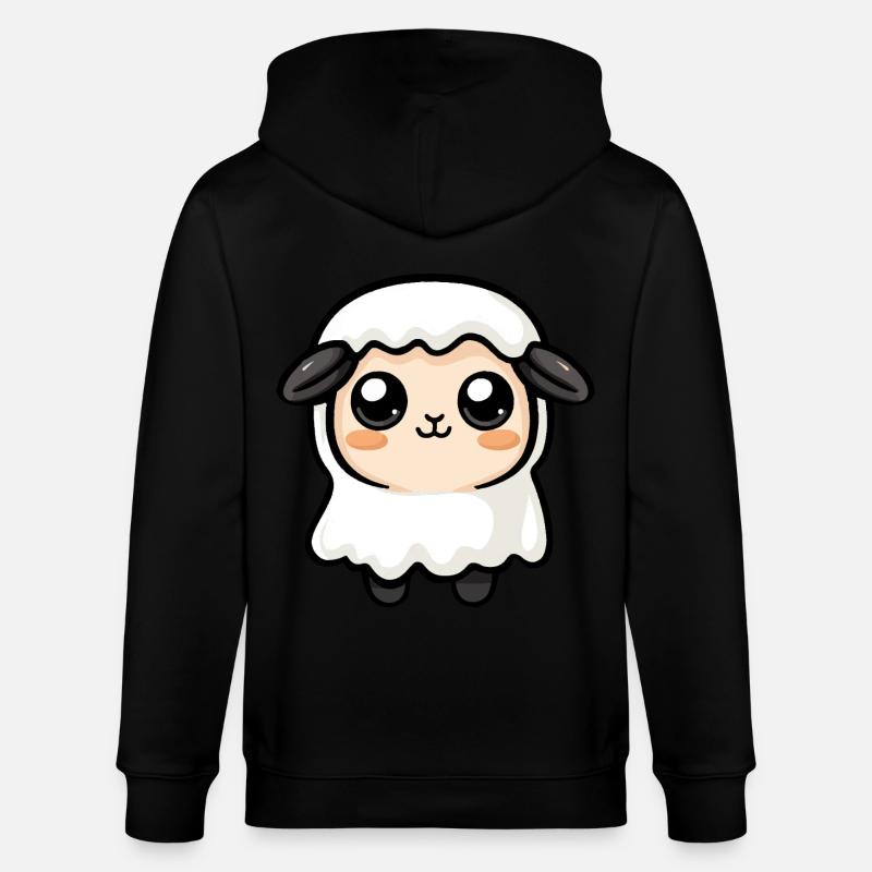 Schaf Halloween Comic Geist - Stanley/Stella Unisex Bio-Kapuzenjacke CULTIVATOR  - Schwarz