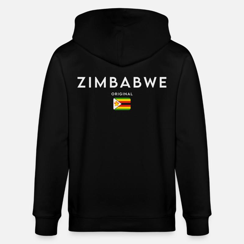 Drapeau du Zimbabwe, fierté zimbabwéenne - Veste à capuche bio CULTIVATOR Stanley/Stella Unisexe - noir