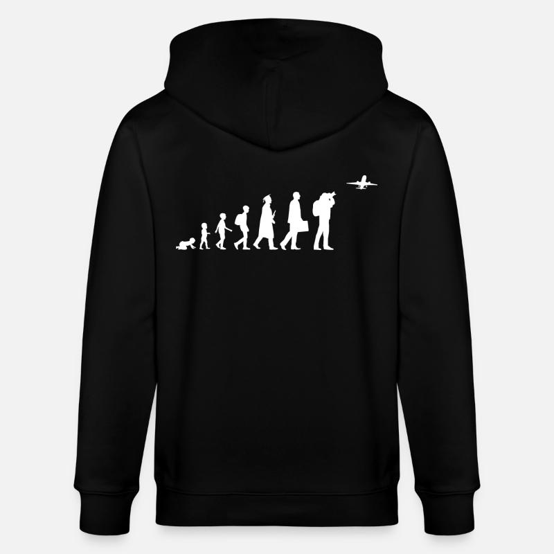 Passionné d’avion Evolution - Veste à capuche bio CULTIVATOR Stanley/Stella Unisexe - noir