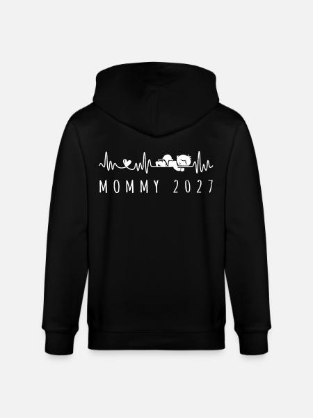 Annonce de grossesse future maman 2027 - Veste à capuche bio CULTIVATOR Stanley/Stella Unisexe - noir