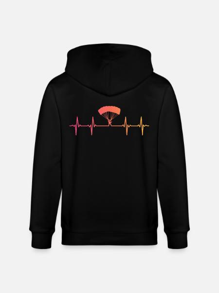 Paragliding Sunset Heartbeat Paraglider - Stanley/Stella CULTIVATOR Unisex Organic Hooded Jacket - black