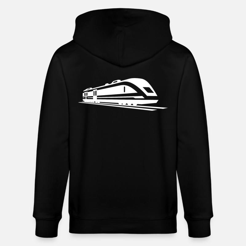 Dessin de train - Veste à capuche bio CULTIVATOR Stanley/Stella Unisexe - noir
