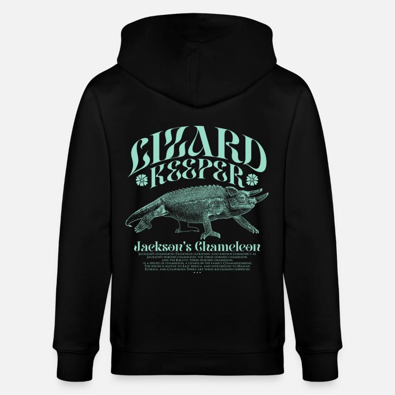 Jackson's Chamäleon Echsenhalter - Stanley/Stella Unisex Bio-Kapuzenjacke CULTIVATOR  - Schwarz