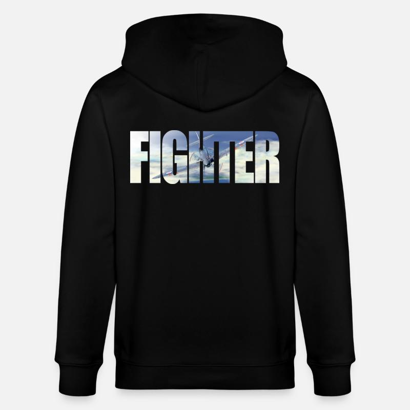 Fighter Spitfire - Stanley/Stella Unisex Bio-Kapuzenjacke CULTIVATOR  - Schwarz
