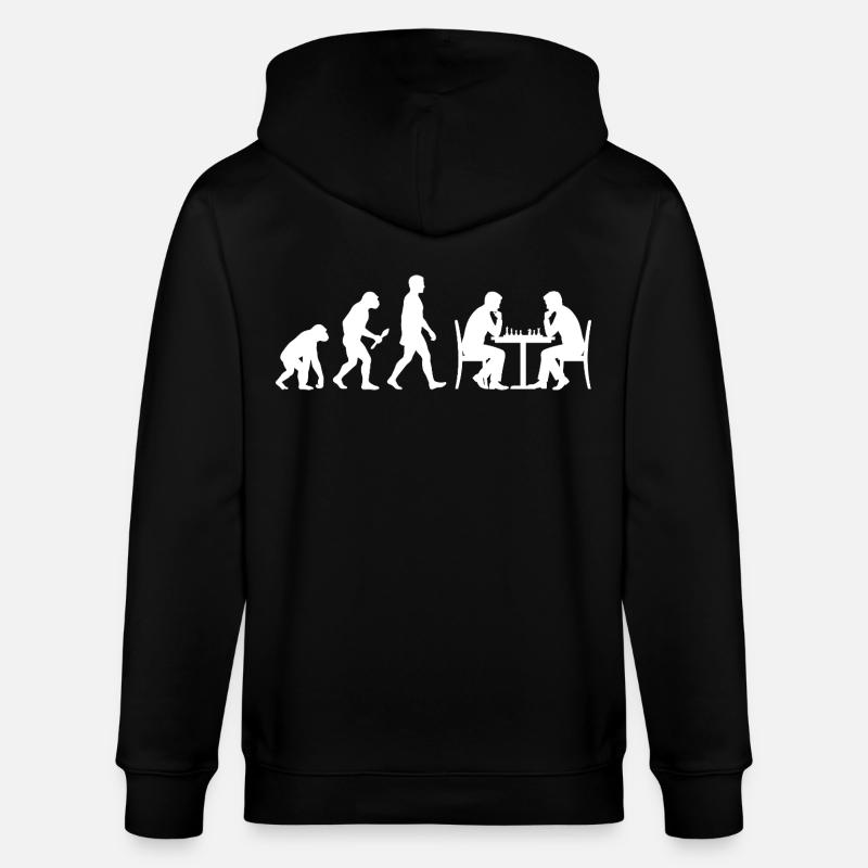 Chess Evolution – The Path to Grandmaster - Stanley/Stella CULTIVATOR Unisex Organic Hooded Jacket - black