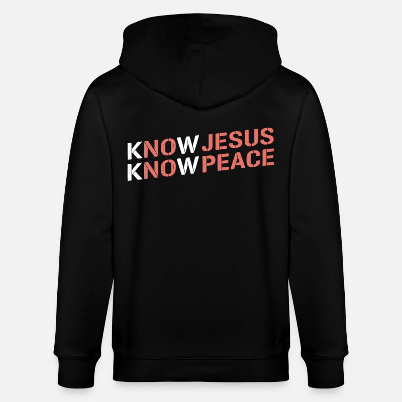 Know Jesus Know Peace Gradient - Veste à capuche bio CULTIVATOR Stanley/Stella Unisexe - noir