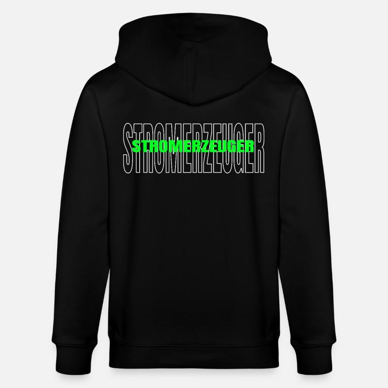 Stromerzeuger Nachhaltige Stromerzeugung - Stanley/Stella Unisex Bio-Kapuzenjacke CULTIVATOR  - Schwarz