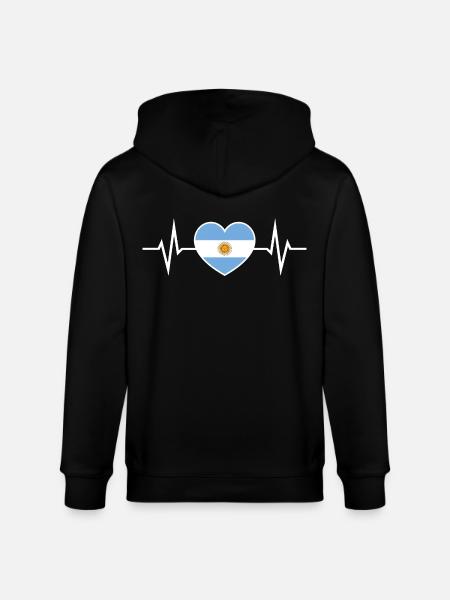 Argentina Heartbeat ECG Dear Argentina Fan - Stanley/Stella CULTIVATOR  Unisex Organic Hooded Jacket - black
