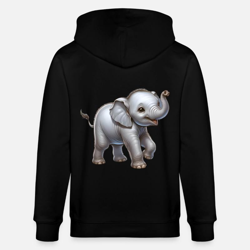 Conception d’éléphant mignon (bébé éléphant) - Veste à capuche bio CULTIVATOR Stanley/Stella Unisexe - noir