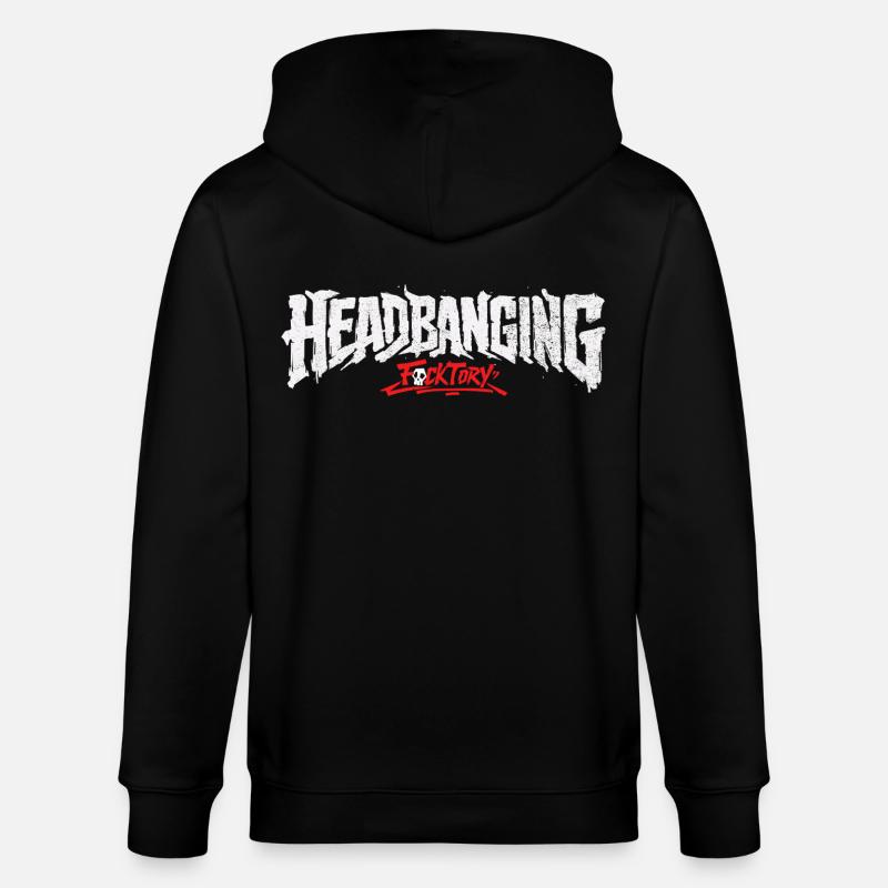 Logo de headbanging blanc - Veste à capuche bio CULTIVATOR Stanley/Stella Unisexe - noir