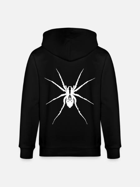 White wolf spider - Stanley/Stella CULTIVATOR Unisex Organic Hooded Jacket - black