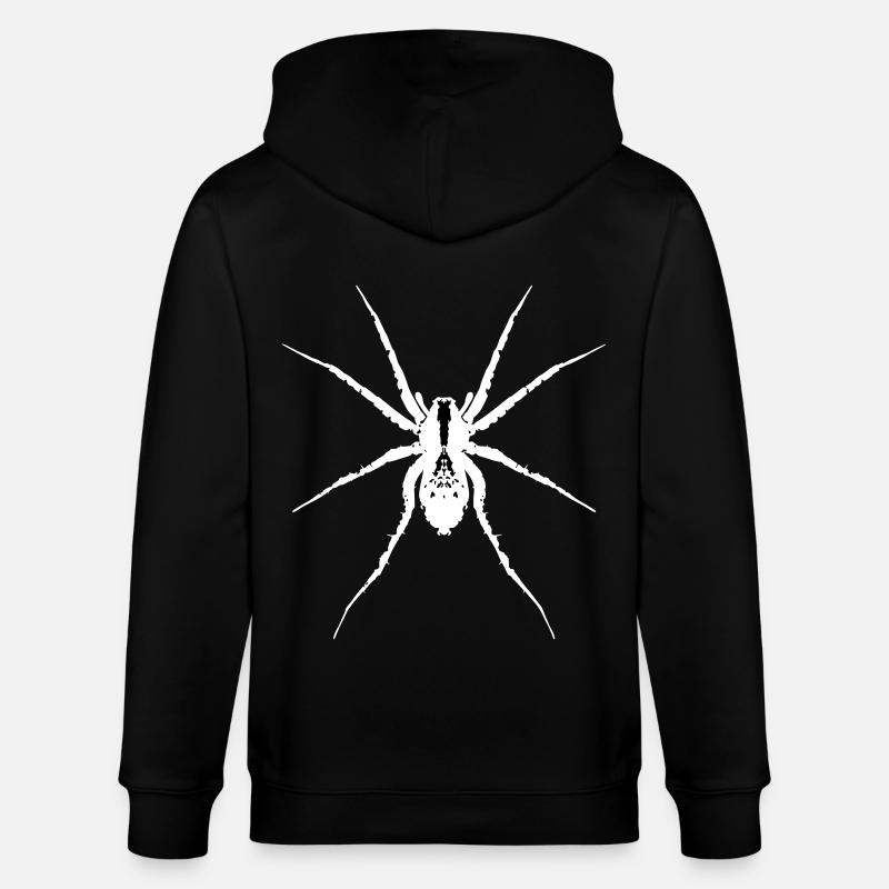 White wolf spider - Stanley/Stella CULTIVATOR  Unisex Organic Hooded Jacket - black
