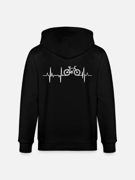 Bicycle Heartbeat - Stanley/Stella CULTIVATOR  Unisex Organic Hooded Jacket - black