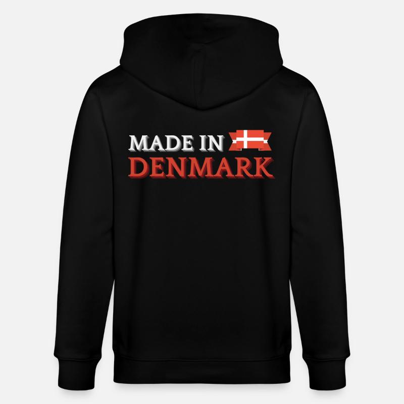 Made in Denmark, Danish pride - Stanley/Stella CULTIVATOR  Unisex Organic Hooded Jacket - black