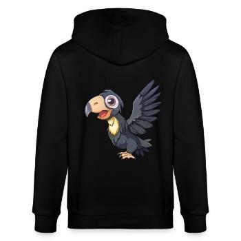 California Condor in Lively Pose - Stanley/Stella CULTIVATOR  Unisex Organic Hooded Jacket - black - Back - Anna (173cm)