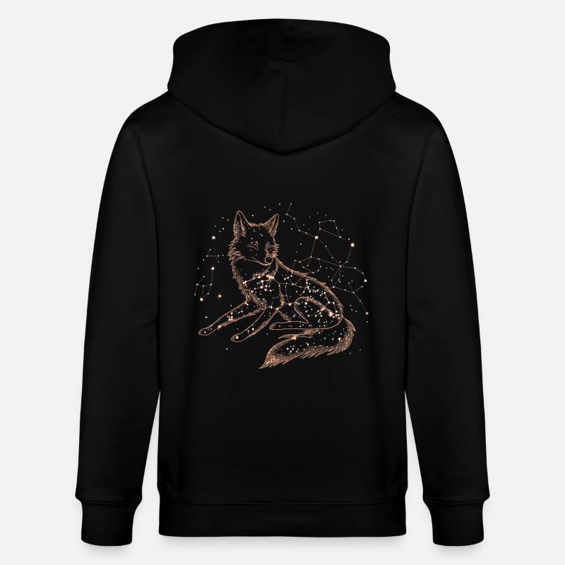 Fuchs Sternenhimmel Sternenbild - Stanley/Stella Unisex Bio-Kapuzenjacke CULTIVATOR  - Schwarz