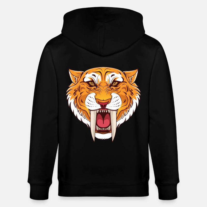 Urzeit Säbelzahntiger - Stanley/Stella Unisex Bio-Kapuzenjacke CULTIVATOR  - Schwarz