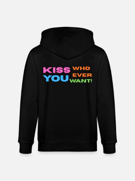 Pride / CSD / LGBTQ+ Design "Kiss" - Stanley/Stella CULTIVATOR Unisex Organic Hooded Jacket - black