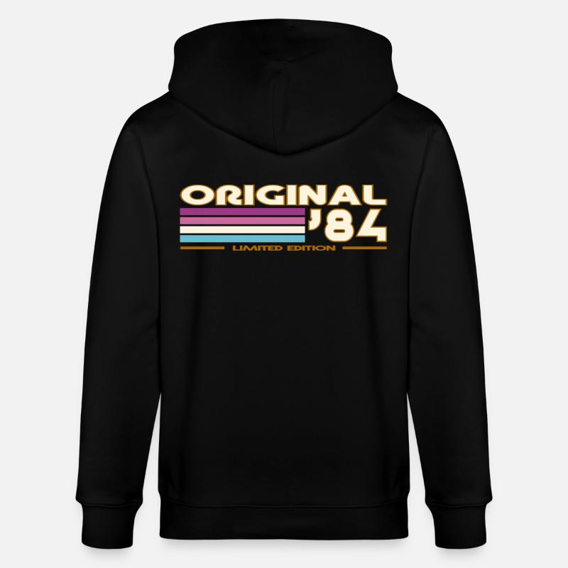 Originale 84 Pastellstreifen - Stanley/Stella Unisex Bio-Kapuzenjacke CULTIVATOR  - Schwarz