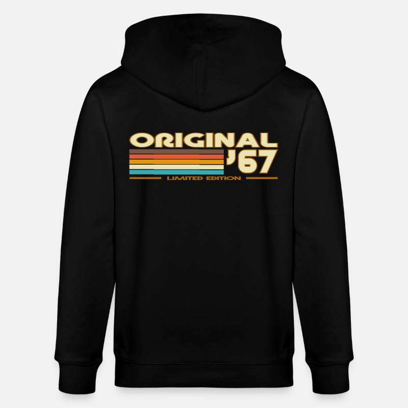 Original 67 Retro Rainbow - Stanley/Stella Unisex Bio-Kapuzenjacke CULTIVATOR  - Schwarz
