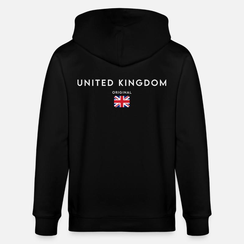 Drapeau du Royaume-Uni, fierté britannique - Veste à capuche bio CULTIVATOR Stanley/Stella Unisexe - noir